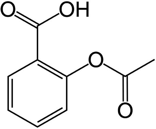 Fórmula química do Ácido Acetilsalicílico (Fonte: Wikimedia Commons/Reprodução)